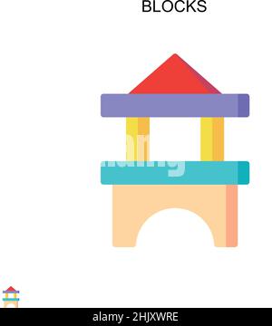 Blocks Simple vector icon. Illustration symbol design template for web mobile UI element. Stock Vector