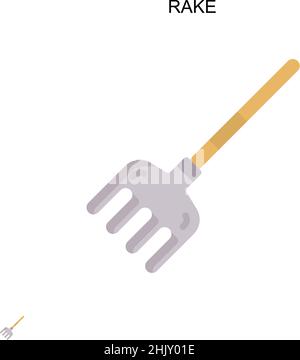 Rake Simple vector icon. Illustration symbol design template for web mobile UI element. Stock Vector