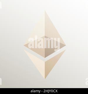 Ethereum, icon paper natural vector Stock Vector