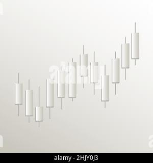 Chart icon, card paper 3D natural vector Stock Vector