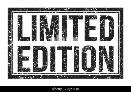 LIMITED EDITION, words written on black rectangle stamp sign Stock Photo