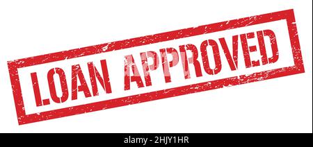 LOAN APPROVED red grungy rectangle stamp sign. Stock Photo