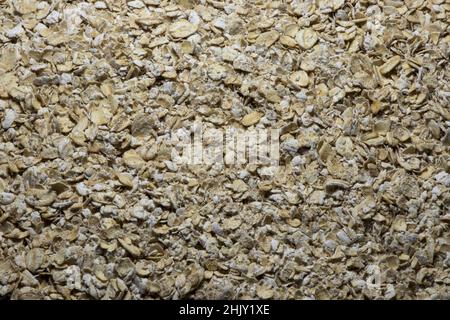 Closeup view of breakfast oatmeal cereal for background Stock Photo