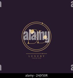 Unique modern BL Letter Business Logo Design Alphabet Icon Vector Symbol. Creative elegant letter logo template. Stock Vector