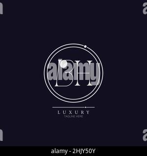Unique modern BH Letter Business Logo Design Alphabet Icon Vector Symbol. Creative elegant letter logo template. Stock Vector