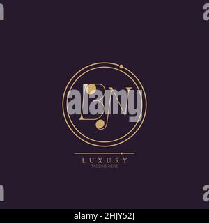 Unique modern BN Letter Business Logo Design Alphabet Icon Vector Symbol. Creative elegant letter logo template. Stock Vector