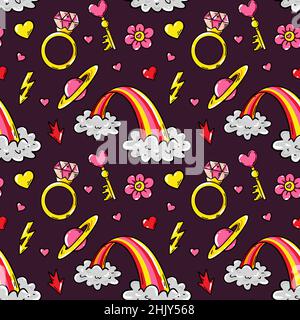 Love seamless pattern. Valentines Day design. Vector illustration Stock Vector