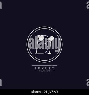Unique modern BI Letter Business Logo Design Alphabet Icon Vector Symbol. Creative elegant letter logo template. Stock Vector