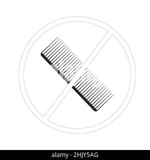Vector illustration of brush and hair symbol. Set of brush and ...
