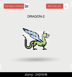Dragon-2 Simple vector icon. Stock Vector