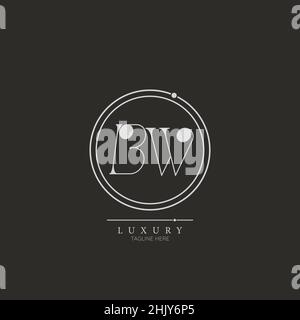 Unique modern BW Letter Business Logo Design Alphabet Icon Vector Symbol. Creative elegant letter logo template. Stock Vector