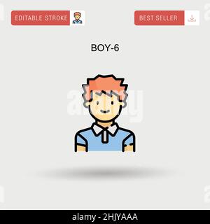 Boy-6 Simple vector icon. Stock Vector