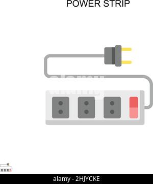 Power strip Simple vector icon. Illustration symbol design template for web mobile UI element. Stock Vector