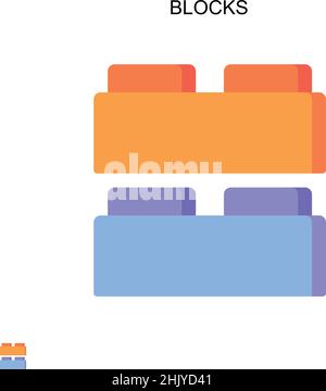 Blocks Simple vector icon. Illustration symbol design template for web mobile UI element. Stock Vector