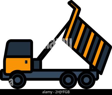 Icon Of Tipper. Editable Bold Outline With Color Fill Design. Vector Illustration. Stock Vector