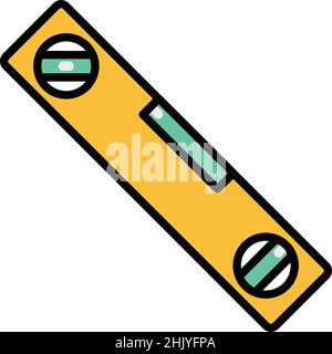 Icon Of Construction Level. Editable Bold Outline With Color Fill Design. Vector Illustration. Stock Vector