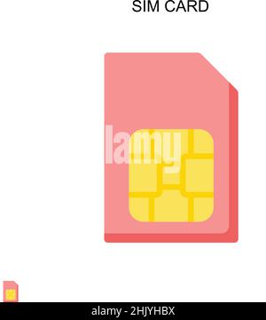 Sim card Simple vector icon. Illustration symbol design template for web mobile UI element. Stock Vector