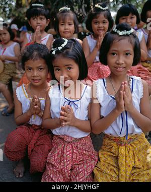 Thailand. Bangkok. The Rose Garden. Local girl children. Stock Photo