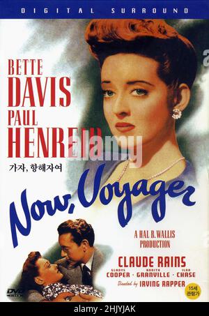 DVD Cover. 'Now,Voyager'. Bette Davis and Paul Henreid. Stock Photo