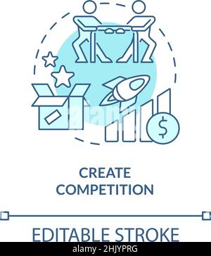 Create competition turquoise concept icon Stock Vector