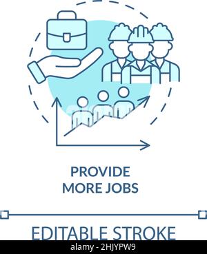 Provide more jobs turquoise concept icon Stock Vector