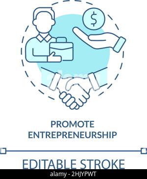 Promote entrepreneurship turquoise concept icon Stock Vector