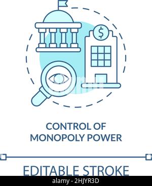 Control of monopoly power turquoise concept icon Stock Vector