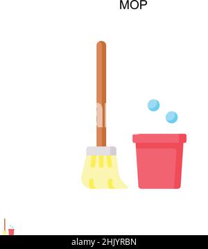 Mop Simple vector icon. Illustration symbol design template for web mobile UI element. Stock Vector