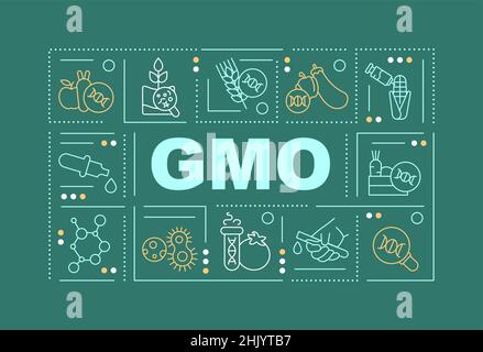 GMO word concepts dark green banner Stock Vector