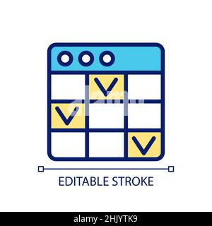 Task management software pixel perfect RGB color icon Stock Vector