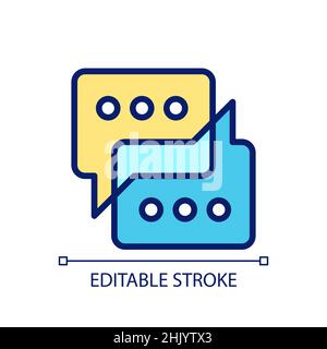Sharing opinions pixel perfect RGB color icon Stock Vector