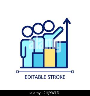 Progress monitoring pixel perfect RGB color icon Stock Vector