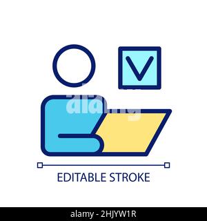 Individual tasks pixel perfect RGB color icon Stock Vector