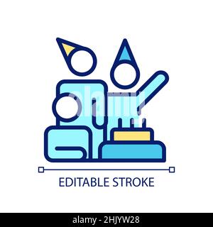 Time to celebrate pixel perfect RGB color icon Stock Vector