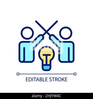 Conflict management pixel perfect RGB color icon Stock Vector