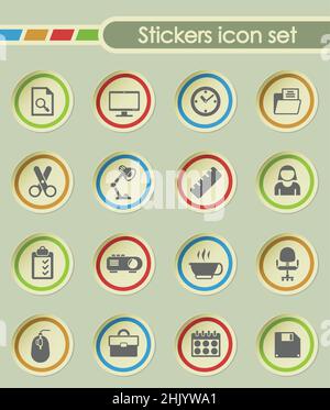 office round sticker icons for your creative ideas Stock Vector Image ...