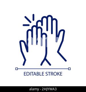 High five pixel perfect RGB color icon Stock Vector