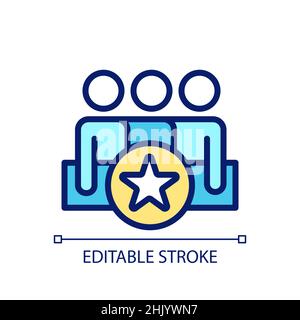 Teamwork reward pixel perfect RGB color icon Stock Vector
