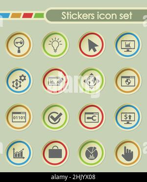 seo round sticker icons for your creative ideas Stock Vector Image ...