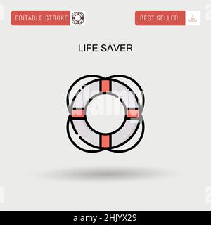 Life saver Simple vector icon. Stock Vector