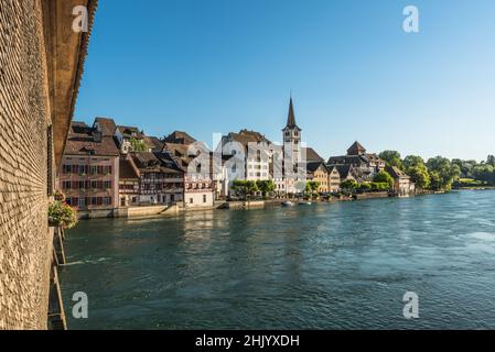 Diessenhofen at River Rhine, Canton of Thurgau, Switzerland Stock Photo