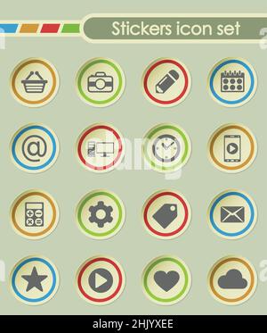 social media round sticker icons for your creative ideas Stock Vector ...