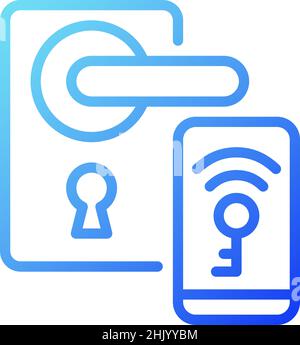 Smart locks gradient linear vector icon Stock Vector