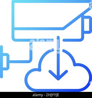 CCTV and phone connection gradient linear vector icon Stock Vector