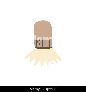 Brush for washing dishes and cleaning surfaces. Cleaning brush. Accessories made of bamboo. Eco-friendly. Colorful hand drawn vector isolated illustra Stock Vector