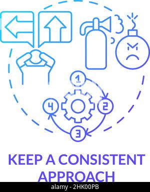 Keep consistent approach blue gradient concept icon Stock Vector