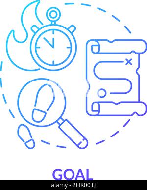 Goal blue gradient concept icon Stock Vector