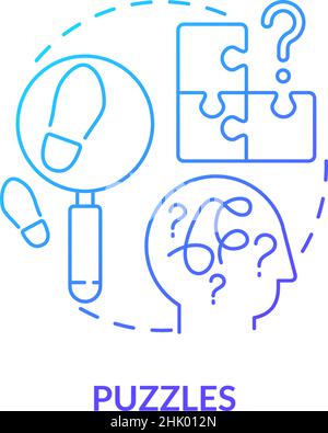 Puzzles blue gradient concept icon Stock Vector