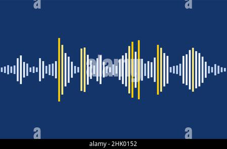 Audio levels simple vector. Sound wave display. Audio waveform graphics. Stock Vector