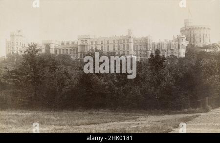 Antique circa 1890 photograph of Windsor Castle in County of Berkshire, England. SOURCE: ORIGINAL ALBUMEN PHOTOGRAPH